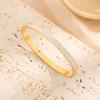 Pulseira de aço titânio feminina para meninas alta qualidade galvanoplastia nicho fileira dupla incrustada com diamantes joias de aço inoxidável atacado