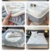 Lençol de Cama Ajustável de Veludo Leite com Padrão Esculpido, Capa de Cama com Cobertura Total de 360 Graus Meticulosamente Projetada, Antiestático, Grau Materno e Infantil, Macio e Quente