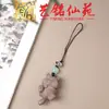 Cadena para Teléfono Gato de Cola Larga Sándalo Amarillo, Colgante Gato Lindo Yiming Xianyuan, Adorno Creativo Llavero de Coche