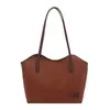 Bolso Retro de Gran Capacidad para Mujer 2025 Otoño Nueva Moda Color Contraste Hombro Axila Bolso Tote Casual para Ir al Trabajo