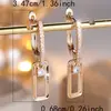 Pendientes Rectangulares Calados Blancos con Microincrustaciones de Diamantes para Mujer Moda Coreana de Gama Alta Versátiles para Celebridades de Internet