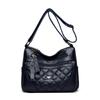 Bolsa de Maternidad con Bordado de Rombo y Cara Sonriente de Comercio Exterior, Bolso Pequeño Cuadrado tipo Canguro con Patrón de Piel de Oveja de Alta Gama, Bolso de Piel Genuina Nuevo para Mujer 2025