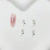 Acessórios populares de arte de unha em formato de tulipa com textura de liga, diamantes de unha de rosa com gota de óleo e decorações florais