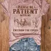 Camiseta Redonda con Estampado de Letras Estilo Occidental, Top Casual de Manga Corta para Mujer de Vacaciones, Ropa para Mujer