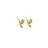 Pendientes de pájaro dorado transfronterizos europeos y americanos, súper hada, moda exquisita, sentido de alta gama, pequeños pendientes que combinan con todo para el uso diario de las mujeres.