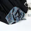 Pañuelo de Seda Floral Artístico y Fresco, Pañuelo Cuadrado Pequeño para el Cuello, Estilo Coreano, 58cm, Pañuelo de Seda 100% Algodón, Tacto de Alta Gama, Cinta para el Cabello, Pañuelo Decorativo para el Cuello