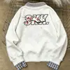 Sudadera Casual y Relajada Versátil de Dos Piezas Falsas con Cuello Polo para Mujer, Otoño e Invierno 2025 Sencillo Suelto Top de Felpa