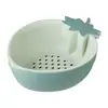 Cesta de escorrer de camada dupla cesta de frutas abacaxi morango cesta de armazenamento de cozinha criativa cesta de vegetais cesta de lavagem de vegetais cesta de escorrer de plástico