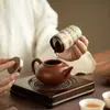 Jingdezhen Esmalte Antiguo Patrón de Pavo Real Lata de Té Pequeña Portátil Almacén de Té Mini Lata de Almacenamiento de Té para Viajes