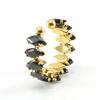 Anillo de Diamantes de Acero Inoxidable Transfronterizo Moda Europea y Americana Oro de 18K Ajustable Joyería de Boca Viva Anillo Geométrico para Mujer