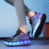 Patins de Rodas Infantis de Quatro Rodas, Patins para Esportes de Roda Femininos com Rodas Invisíveis, Patins de Rodas Masculinos com Rodas Luminosas