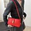 Bolso de Hombro Texturizado para Axila para Mujer 2026 Nuevo Color Sólido Hebilla Simple Fresco Moda Versátil Bolso Horizontal