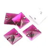 Resina Cuadrado Cosido a Mano Pedrería Fondo Plano Doble Agujero Hebilla Plana Piedras Cosidas a Mano Decoración de Ropa DIY Accesorios de Joyería con Pedrería
