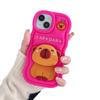 Soporte de Silicona de Capibara Lindo Estuche para Teléfono Móvil Adecuado para Iphone16Promax/15/14 Anticaídas