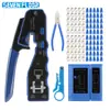 Kit de Ferramentas de Crimpagem RJ45 de Sete Andares Passante Ethernet Crimper Cat5e Cat6 Conector Modular Reparo de Rede Azul