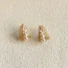 Pendientes de Perla con Encaje Francés de Plata S925, Lujo Ligero, Gama Alta, Pendientes de Moda y Versátiles, Diseño de Nicho, Pendientes Sencillos