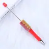 Caneta Criativa com Contas de Diamante DIY Caneta Esferográfica Plástica Multicolorida Diamante Macaron Presente Fofo Caneta Publicitária Atacado
