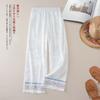 Calça Jacquard Bordada Pesada Estilo Chinês Novo Calça Casual Solta Tamanho Grande Calça Reta