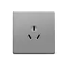 Panel de enchufe de interruptor universal multi-cinco orificios USB para pared doméstica, tipo 86, gris, plano, ultra-delgado, una apertura, control único