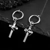 Pendientes de Aro Cruzado Retorcido de Nuevo Estilo Transfronterizos para Hombres, Accesorios para Orejas de Acero de Titanio, Pinzas para Orejas para Mujeres, Pinzas para Orejas de Diseño Nicho, Joyería Estilo Accesorio