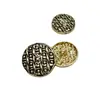 Botones metálicos negros con respaldo dorado y forma redonda para trajes, abrigos de lana tejidos, botones decorativos simples y versátiles para coser a mano