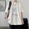 Camiseta de Manga Corta para Hombre 2025 Verano Nuevo Estilo Camiseta de Manga Tres Cuartos Ropa para Hombre Versátil Marca de Moda de Hong Kong Camiseta de Media Manga para Hombre