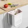 Cubo de basura de pared para cocina, puerta de armario doméstico, contenedor de almacenamiento, residuos de cocina de gran capacidad plegable, papelera no perforada