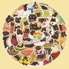 50 Pegatinas de Diario de Gula de Gato Negro para Decoración DIY Papelería de Diario Equipaje Cuaderno Pegatinas Impermeables