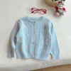 Lindo suéter bordado para bebés niñas, perfecto como prenda exterior para bebés y niños pequeños en primavera y otoño, nuevo estilo 2026 cárdigan de punto