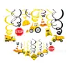 Xl077 Pingente Espiral Pingente de PVC Layout de Cena Escavadeira Decoração de Construção Redemoinhos Metálicos Ba
