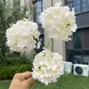 3 cabeças de hortênsias oníricas, flores artificiais, decoração de casamento e casa, atacado