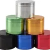 Popular Transfronterizo 63mm50mm40mm Cuatro Capas Plano Aleación de Zinc Molinillo de Humo Multicolor
