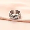 Anillo Xiangxu Sutra del Corazón del Loto Relieve Anillo Sutra del Corazón Prajna Estilo Retro Chino para Hombre y Mujer Dedo Salida de Fábrica