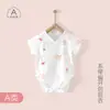 Mono de verano para bebé enero -18 meses ropa interior sin costuras para bebé manga corta con cordones traje de monje para recién nacido envoltorio para pañal