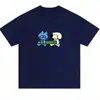 Camiseta de Manga Corta Unisex Estampado Lindo de Gato y Perro de Dibujos Animados de Seda de Leche Ropa para Pareja Top de Verano para Estudiante