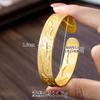 Popular Pulseira de Ouro Sand Vietnamesea Estilo Palácio Retro com Óleo Gotejado Folha de Lótus Carpa Peônia Pavão Pulseira Joia de Mão para Mulheres