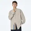 Camisa de Manga Larga Nasa Sin Planchar para Hombre Solapa Casual Holgada Tendencia Otoño Delgada Nueva Camisa Chaqueta 2025