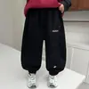 Pantalones jogger bordados con el abecedario para niños, colección primavera-otoño 2026, pantalones largos casuales para bebés, pantalones deportivos para niños estilo coreano