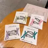 Pasador de Pelo Estilo Coreano Azul Plata Cuero Niños Versátil Lazo Hecho a Mano Clip de Pato Pinza para Flequillo Rizo Roto Pinza Lateral