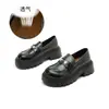 Mocasines de Piel de Oveja con Suela de Espuma para Mujer Primavera 2026 Nuevos Zapatos de Cuero Genuino con Suela Gruesa Estilo Británico Versátiles Zapatos Pequeños de Cuero