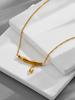 Nuevo collar de acero de titanio de moda para mujer, ligero y lujoso colgante de bambú escalonado, cadena de clavícula de alta calidad, joyería sin caídas.