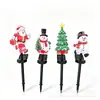 Luces Solares Navideñas para el Suelo Muñeco de Nieve Árbol de Navidad Luces Decorativas para el Césped Papá Noel Festivo Luces para el Jardín