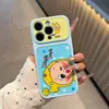 Funda para Teléfono Apple 17promax de Dibujos Animados Lindos de Color Contrastante con Ventana Grande Simple 16/15 para Chicas Anime 14