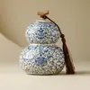 Bote para Té Cerámico Ru Kiln Color Beige del Fabricante con Patrón de Loto, Tarro Sellado Estilo Chino para Almacenamiento de Té, a Prueba de Humedad y Exquisito