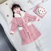 Bata de Noche para Niñas Invierno Niñas Otoño e Invierno Bata de Coral para Niñas Pijamas de Franela para Bebés Ropa de Casa de Princesa