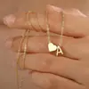 Collar con Inicial de Corazón Dorado para Mujeres Niñas Collar con Colgante de Letra A-Z Chapado en Oro Collar de Corazón Inicial Pequeña