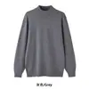 Camiseta Base de Punto de Color Sólido con Cuello Medio para Otoño e Invierno, Estilo Coreano Holgado Casual de Manga Larga, Interior, Suéter de Cuello Semi-alto de Alta Gama