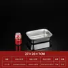 Acero Inoxidable 304 Base Plana Cuadrada Profundizada Rectangular con Tapa Plato de Buffet Bandeja para Hornear Pescado Caja Cuadrada Grande
