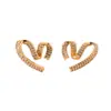 Pendientes de Zirconia Corazón Aguja de Plata Línea Dulce Francesa Pendientes con Diseño de Corazón Lujo Simple Accesible Pendientes Elegantes para Mujer