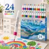 Set de rotuladores acrílicos de amplia gama de colores, punta de algodón, secado rápido, resistente al agua, para pintura artística estudiantil y journaling